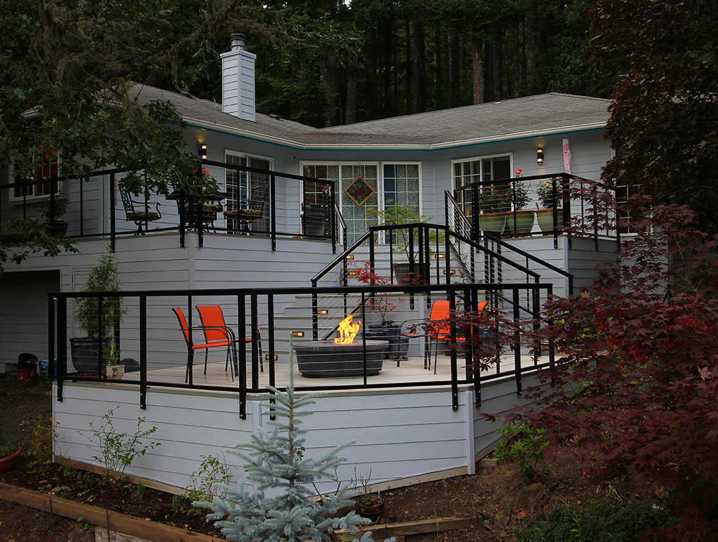 Modern Aluminum Tri Level Deck Design And Build G Christianson