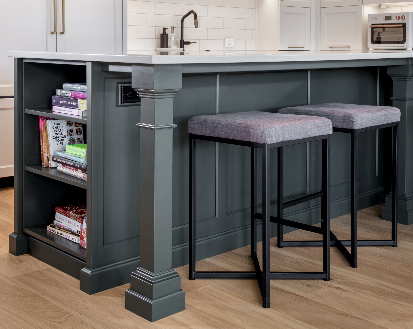 Expansive Forest Green Kitchen