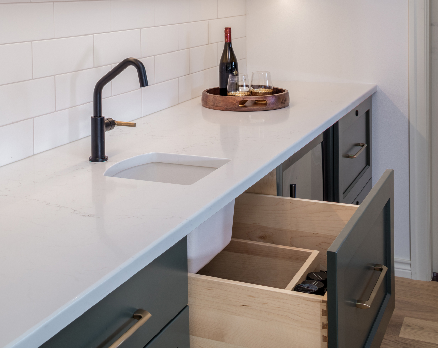 Expansive Forest Green Kitchen