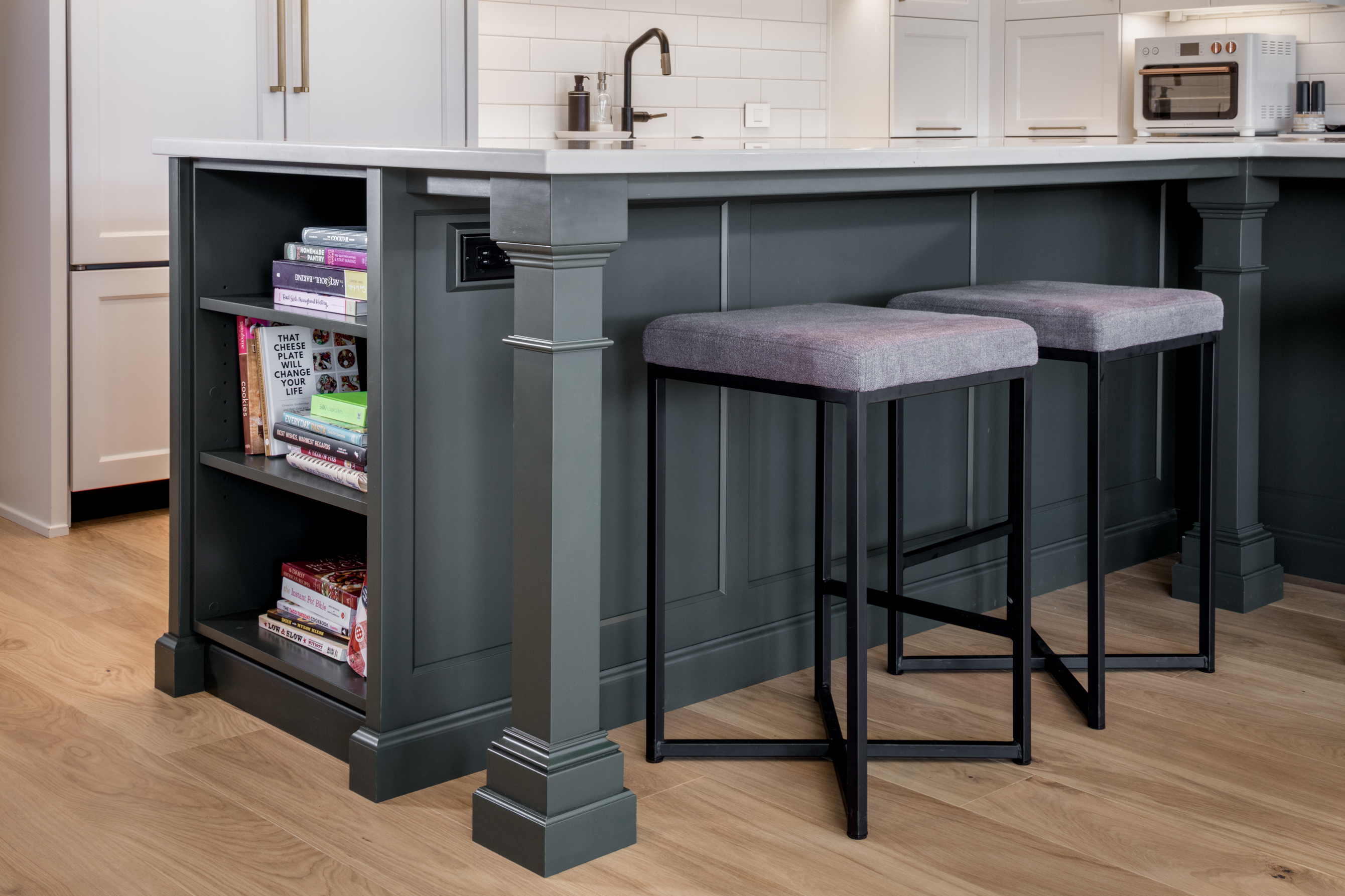 Expansive Forest Green Kitchen