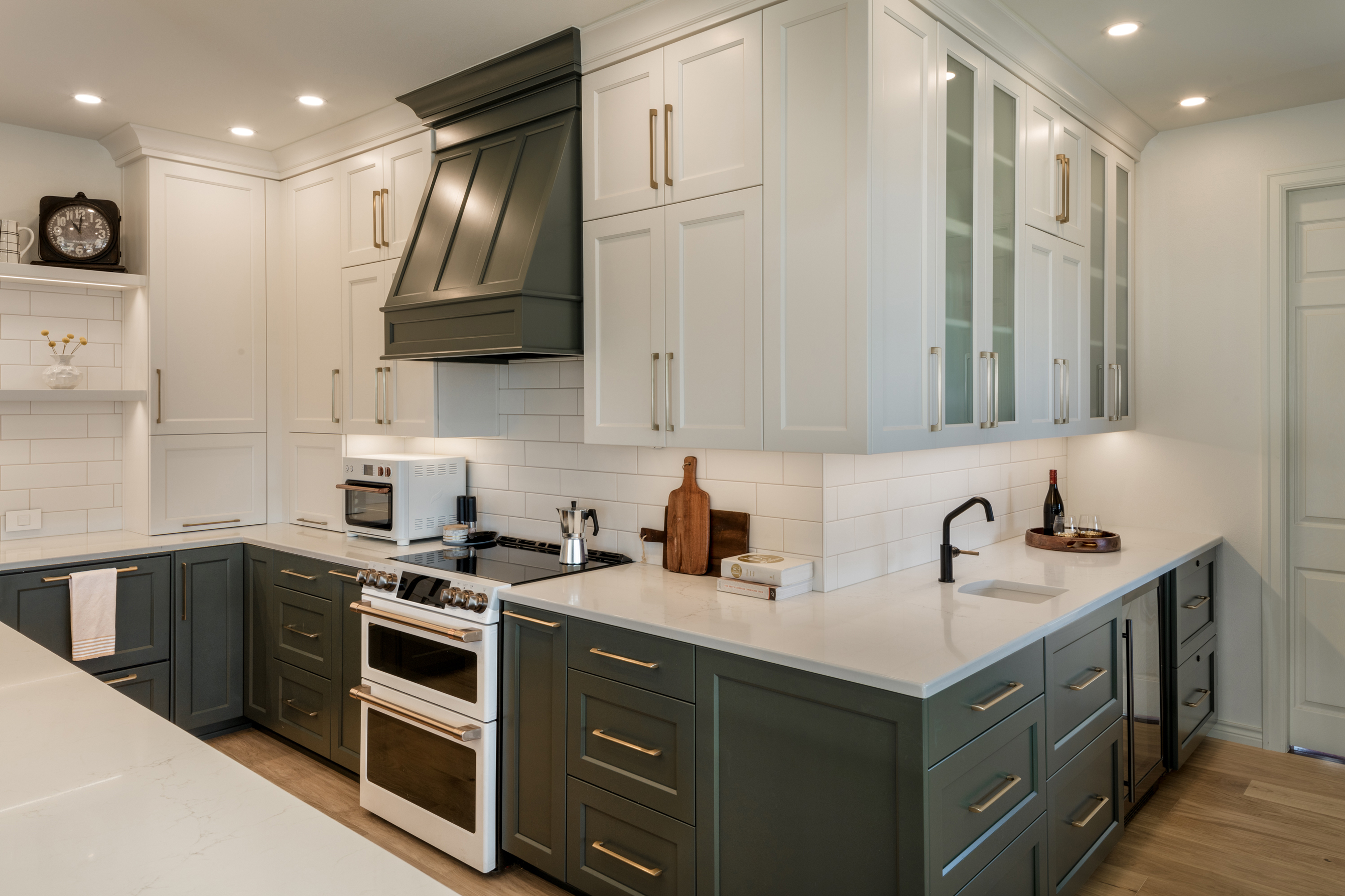 Expansive Forest Green Kitchen